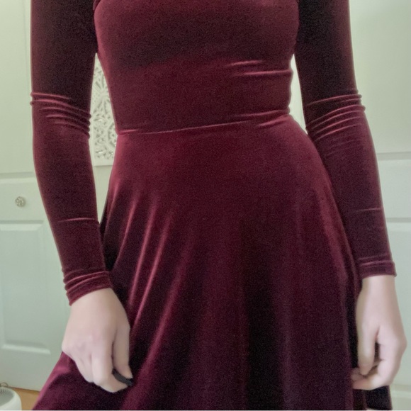 American Apparel Red Velvet Open Back Mini Dress XS - Picture 5 of 6